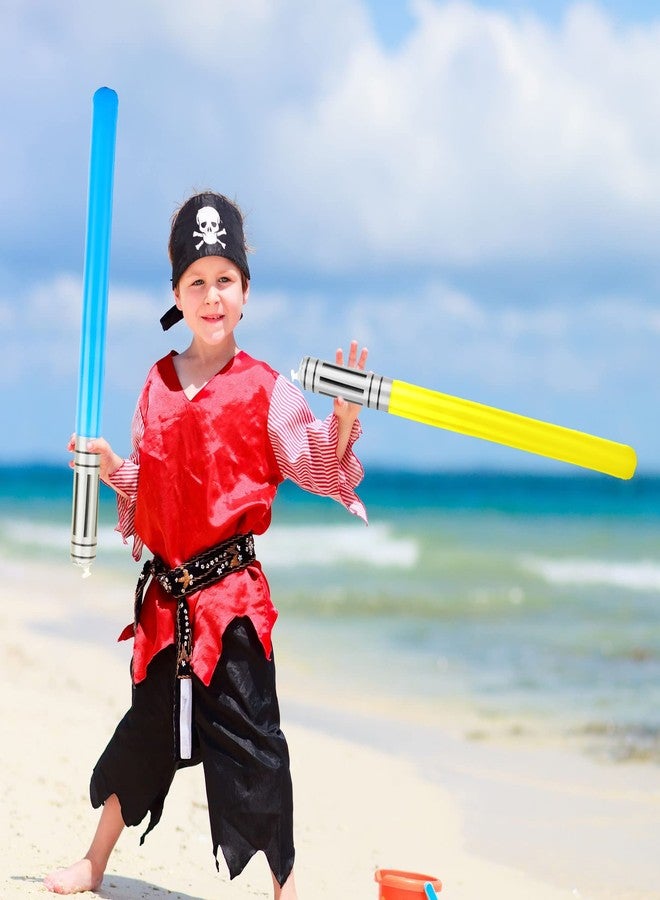 Haconba 20 Pack Inflatable Light Saber Blow up Light Sword Toys for Kids Cosplay Halloween Theme Party Favors, 5 Colors - Image 4